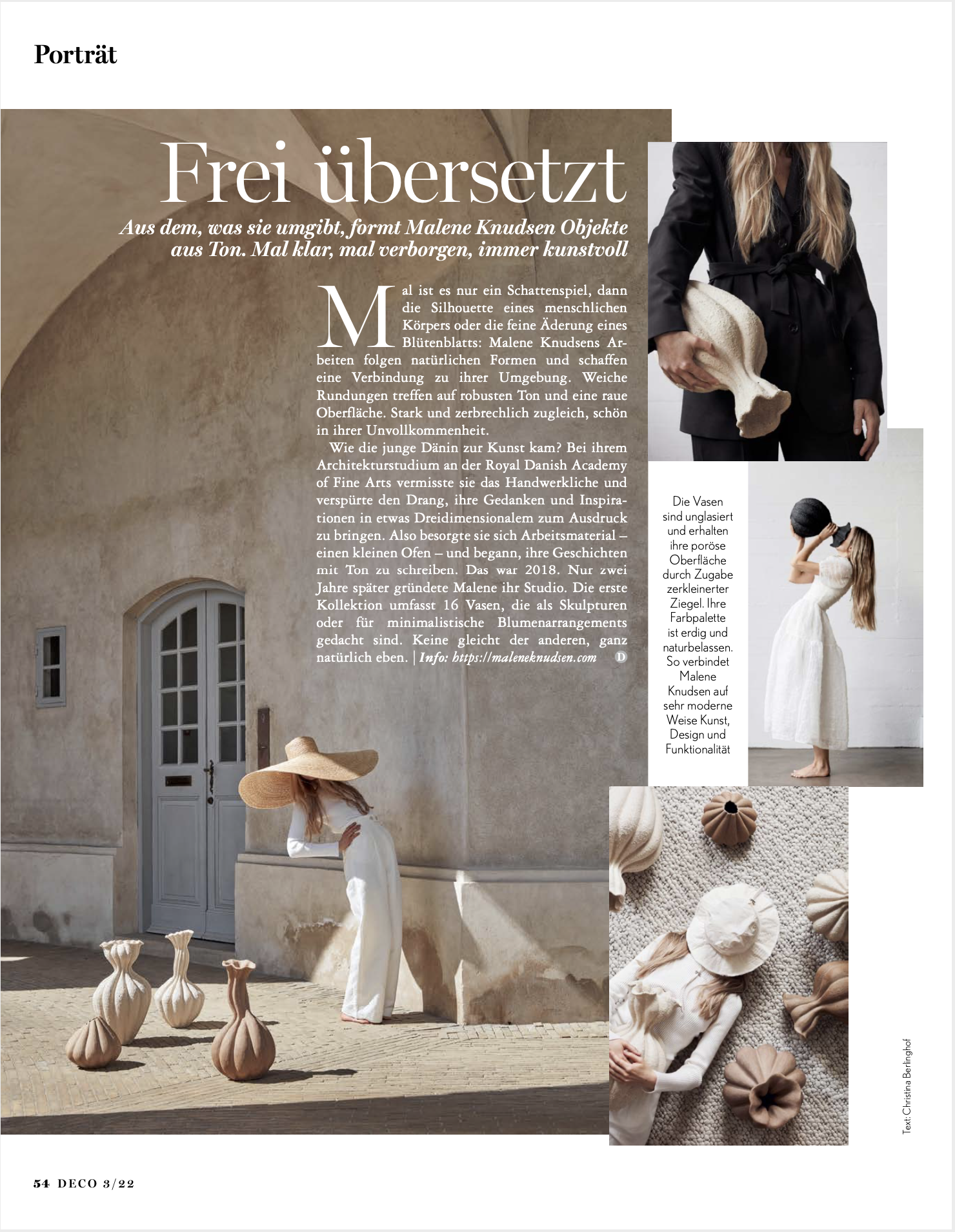 DECO 03/2022 Frei übersetzt, Text von Christina Berlinghof, Journalistin und Autorin in München