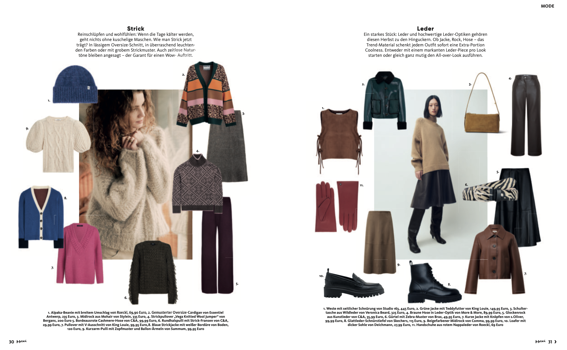 MAXI 05/26 Modestrecke Herbsttrends Strick & Leder